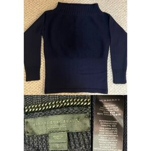 Burberry Prorsum Navy Blue Virgin Wool Sweater - Small